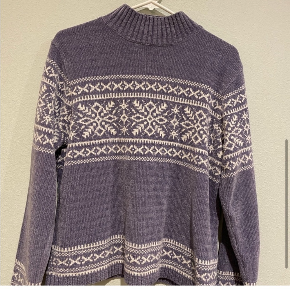 Women's Sonoma purple and white sweater cozy